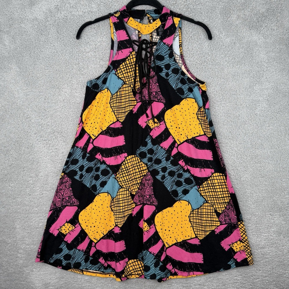 Nightmare Before Christmas Disney Women's Sally Sleeveless Lace Up Dress Small P